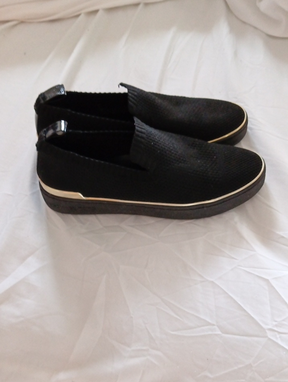 Michael Kors Black Slip-On Loafers with Metallic Accent